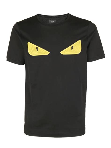 black fendi shirt yellow logo|fendi t shirt i offer.